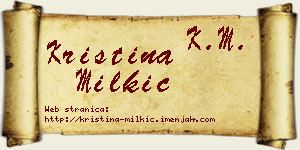 Kristina Milkić vizit kartica